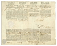 John Adams 4-Language Ship's Papers Signed as President During the French-American Naval Quasi-War